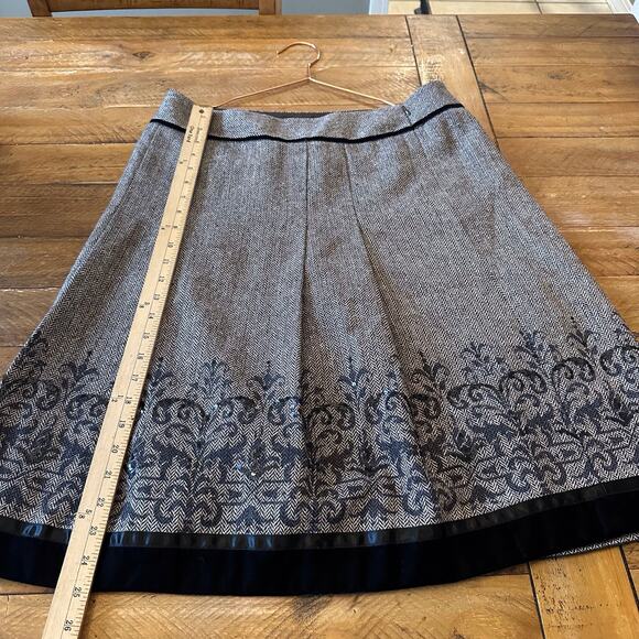 Loft Herringbone Sequin Velvet Wool Blend Skirt - Size 12 - Picture 5 of 5